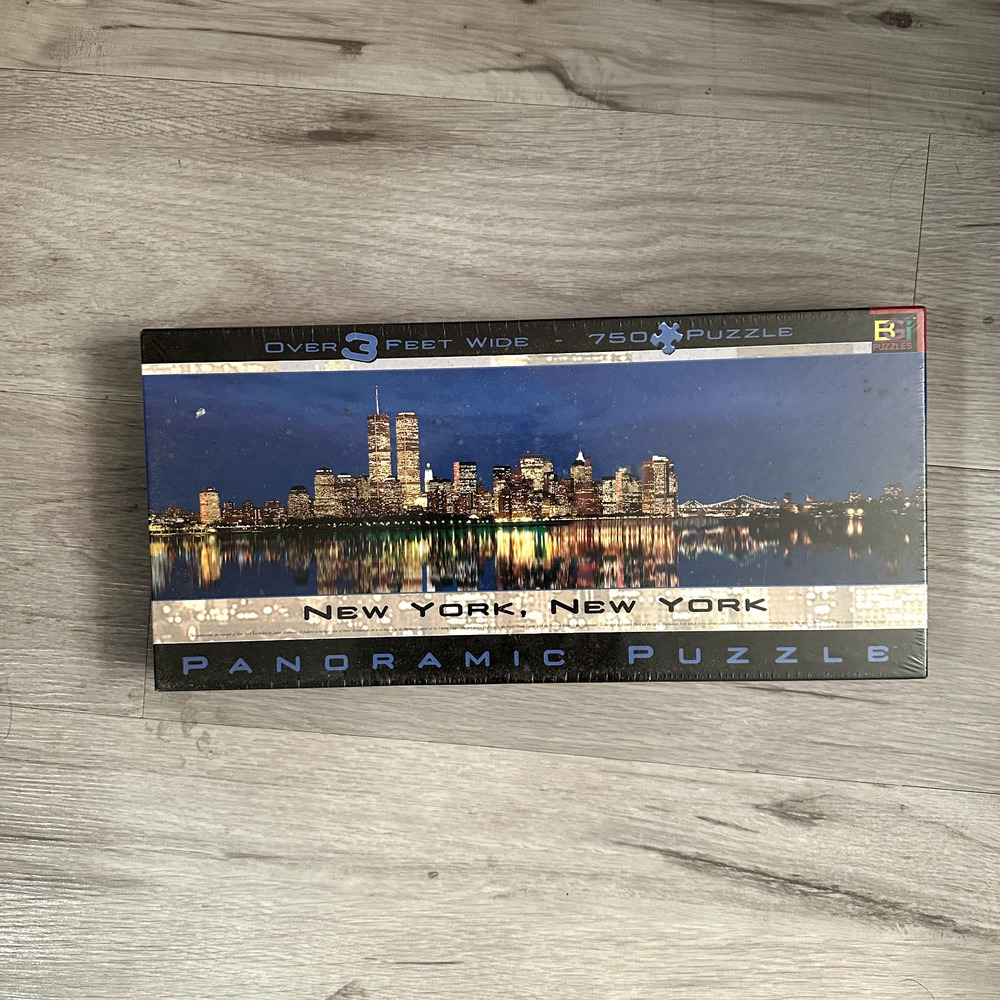 New York City 2000 w/Twin Towers Panoramic Puzzle 3 Ft Wide 750 Piece New Sealed